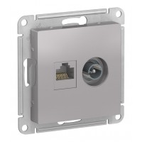 Розетка TV+RJ45 Cat.5 SYSTEME ELECTRIC ATLASDESIGN, оконечная, алюминий
