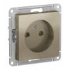 Розетка SYSTEME ELECTRIC ATLASDESIGN, скрытый монтаж, без заземления, со шторками, шампань