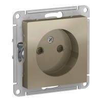 Розетка SYSTEME ELECTRIC ATLASDESIGN, скрытый монтаж, без заземления, со шторками, шампань