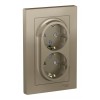 Розетка двухместная SYSTEME ELECTRIC ATLASDESIGN, скрытый монтаж, с заземлением, со шторками, шампань
