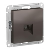 Розетка телефонная 1xRJ11 SYSTEME ELECTRIC ATLASDESIGN, мокко