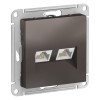 Розетка компьютерная 2xRJ45 Cat.5 SYSTEME ELECTRIC ATLASDESIGN, мокко