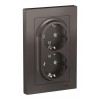 Розетка двухместная SYSTEME ELECTRIC ATLASDESIGN, скрытый монтаж, с заземлением, со шторками, мокко