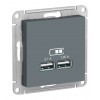 Розетка 2xUSB SYSTEME ELECTRIC ATLASDESIGN, грифель
