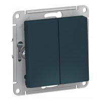 Выключатель 2-клавишный SYSTEME ELECTRIC ATLASDESIGN, скрытый монтаж, изумруд