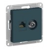 Розетка TV+RJ45 Cat.5 SYSTEME ELECTRIC ATLASDESIGN, оконечная, изумруд