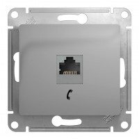 Розетка 1xRJ11 SYSTEME ELECTRIC GLOSSA, алюминий
