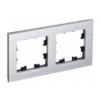 Рамка 2 поста SYSTEME ELECTRIC ATLASDESIGN NATURE, серебро