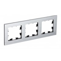 Рамка 3 поста SYSTEME ELECTRIC ATLASDESIGN NATURE, серебро