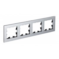 Рамка 4 поста SYSTEME ELECTRIC ATLASDESIGN NATURE, серебро