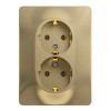 Розетка двухместная SYSTEME ELECTRIC GLOSSA, скрытый монтаж, с заземлением, титан