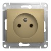 Розетка SYSTEME ELECTRIC GLOSSA, скрытый монтаж, без заземления, титан