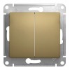 Выключатель 2-клавишный SYSTEME ELECTRIC GLOSSA, скрытый монтаж, титан