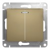Выключатель 2-клавишный SYSTEME ELECTRIC GLOSSA, с подсветкой, скрытый монтаж, титан