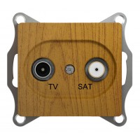 Розетка TV-SAT SYSTEME ELECTRIC GLOSSA, одиночная, дуб