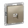Розетка компьютерная RJ45 Cat.6 SYSTEME ELECTRIC ATLASDESIGN, скрытый монтаж, шампань, ATN000586