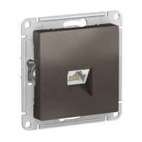 Розетка компьютерная RJ45 Cat.6 SYSTEME ELECTRIC ATLASDESIGN, скрытый монтаж, мокко, ATN000686