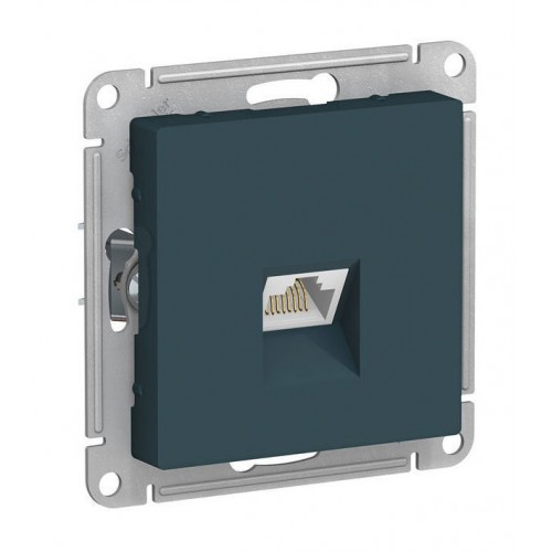 Розетка компьютерная RJ45 Cat.6 SYSTEME ELECTRIC ATLASDESIGN, скрытый монтаж, изумруд, ATN000886