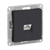 Розетка компьютерная RJ45 Cat.6 SYSTEME ELECTRIC ATLASDESIGN, скрытый монтаж, карбон, ATN001086