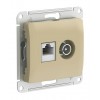 GLOSSA РОЗЕТКА двойная ТВ + компьютерная RJ45, кат. 5Е, механизм, ТИТАН