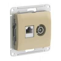 GLOSSA РОЗЕТКА двойная ТВ + компьютерная RJ45, кат. 5Е, механизм, ТИТАН