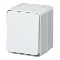 Выключатель 1-клавишный кнопочный SYSTEME ELECTRIC ATLASDESIGN PROFI54, открытый монтаж, белый, ATN540115