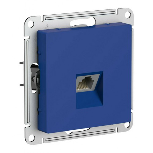 Розетка компьютерная RJ45 Cat.6 SYSTEME ELECTRIC ATLASDESIGN, скрытый монтаж, аквамарин, ATN001186