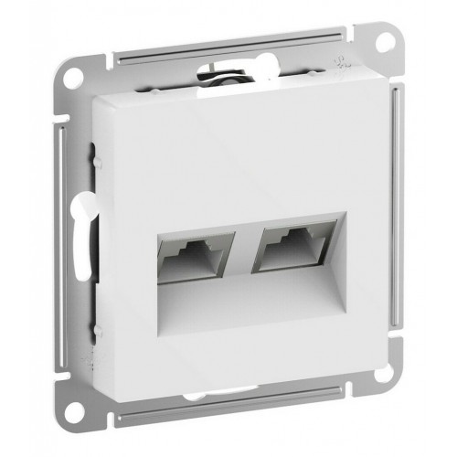 Розетка компьютерная 2xRJ45 Cat.6 SYSTEME ELECTRIC ATLASDESIGN, скрытый монтаж, белый, ATN000188