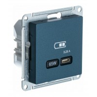 Розетка USB type C SYSTEME ELECTRIC ATLASDESIGN, скрытый монтаж, изумруд, ATN000827