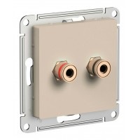 Аудиорозетка SYSTEME ELECTRIC ATLASDESIGN, скрытый монтаж, песочный, ATN001287