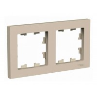 Рамка 2 поста SYSTEME ELECTRIC ATLASDESIGN, горизонтальная, песочный, ATN001202