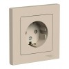 Розетка SYSTEME ELECTRIC ATLASDESIGN, скрытый монтаж, с заземлением, со шторками, песочный, ATN001244