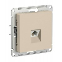 Розетка телефонная RJ11 SYSTEME ELECTRIC ATLASDESIGN, скрытый монтаж, песочный, ATN001281