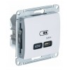 Розетка USB type C SYSTEME ELECTRIC GLOSSA, скрытый монтаж, белый, GSL000127