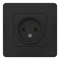 Розетка SYSTEME ELECTRIC BLANCA, скрытый монтаж, без заземления, антрацит