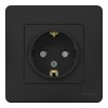 Розетка SYSTEME ELECTRIC BLANCA, скрытый монтаж, с заземлением, со шторками, антрацит, BLNRS001116