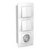 Блок розетка + выключатель SYSTEME ELECTRIC BLANCA, скрытый монтаж, белый, BLNBS102201