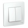 Переключатель 2-клавишный SYSTEME ELECTRIC BLANCA, скрытый монтаж, белый, BLNVS106601