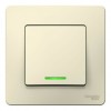 Выключатель 1-клавишный SYSTEME ELECTRIC BLANCA с подсветкой, скрытый монтаж, молочный, BLNVS006112