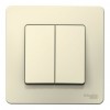 Выключатель 2-клавишный SYSTEME ELECTRIC BLANCA, скрытый монтаж, молочный, BLNVS010502