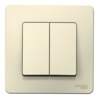 Выключатель 2-клавишный SYSTEME ELECTRIC BLANCA, скрытый монтаж, молочный, BLNVS010502