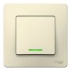 Переключатель 1-клавишный SYSTEME ELECTRIC BLANCA с подсветкой, скрытый монтаж, молочный, BLNVS010612