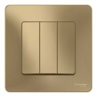 Выключатель 3-клавишный SYSTEME ELECTRIC BLANCA, скрытый монтаж, титан, BLNVS100504