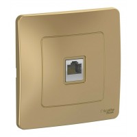 Розетка компьютерная RJ45 SYSTEME ELECTRIC BLANCA, скрытый монтаж, титан, BLNIS045004