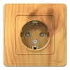 Розетка SYSTEME ELECTRIC BLANCA, скрытый монтаж, с заземлением, ясень, BLNRS001015