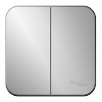 Выключатель 2-клавишный SYSTEME ELECTRIC BLANCA, открытый монтаж, алюминий, BLNVA105013