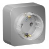 Розетка SYSTEME ELECTRIC BLANCA, открытый монтаж, с заземлением, алюминий, BLNRA110113