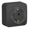 Розетка SYSTEME ELECTRIC BLANCA, открытый монтаж, с заземлением, антрацит, BLNRA110116