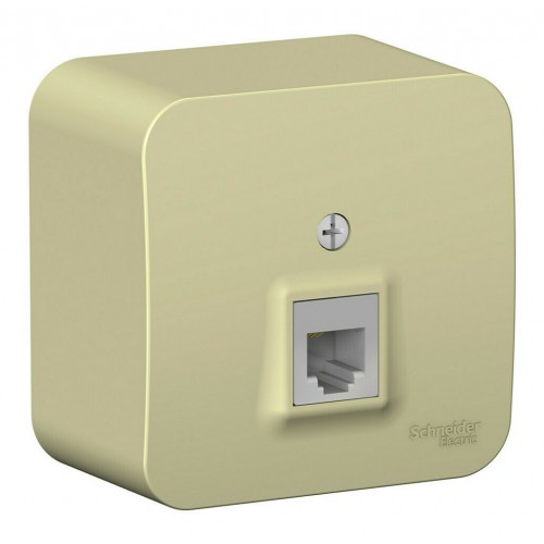 Розетка телефонная RJ11 SYSTEME ELECTRIC BLANCA, открытый монтаж, бежевый, BLNIA011007