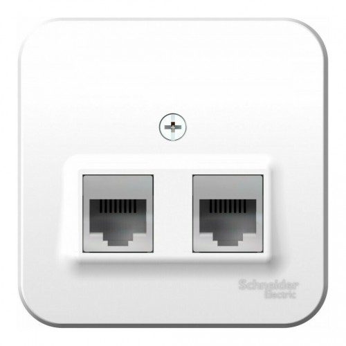 Розетка телефонная+компьютерная RJ11+RJ45 SYSTEME ELECTRIC BLANCA, открытый монтаж, белый, BLNIA045111